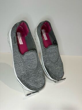 Skechers Women's Gray Slip-On Sneakers with Pink Insole